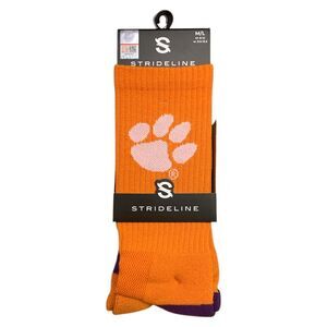 NCAA Adult 2-Pack Moisture Wicking Contour Fit Crew Socks - Clemson Tigers